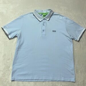 Mercedes Benz x Boss Hugo Boss Polo Shirt Men's XL Blue Cotton Short Sleeve